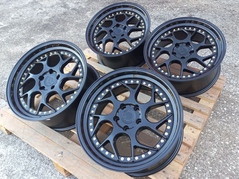 18"5x114.3 Black ^Gold 8.5j et35 Honda Mitsubushi Hyundai Renault Nissan Mazda Чисто Нови..