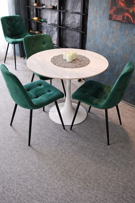 Masa rotunda blat ceramica/ marmura