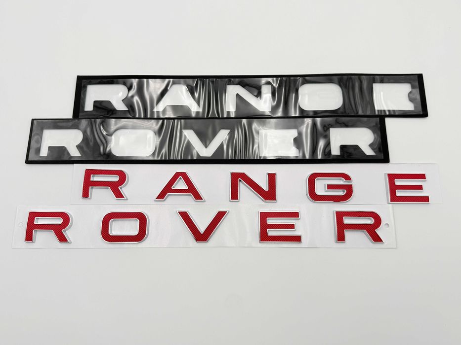 Emblema Compatibila Range Rover scris fata/spate rosu/crom