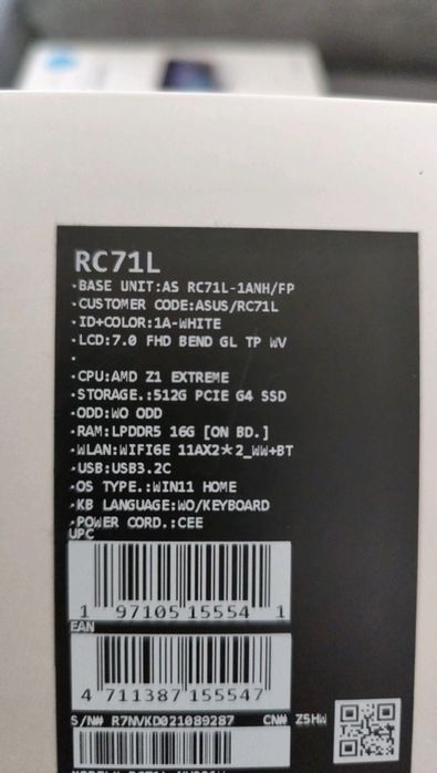 Asus Rog Ally Z1 Extreme 512gb SSD