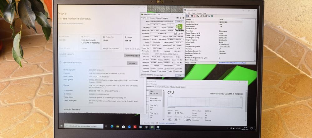 Laptop Lenovo P16 Gen 2---Intel i9 13980HX 24 Nuclee---32GB DDR5---SSD 2TB---Video RTX 4000 ADA 12GB_16"2.5K 165Hz // Editare Video/Foto + Gaming