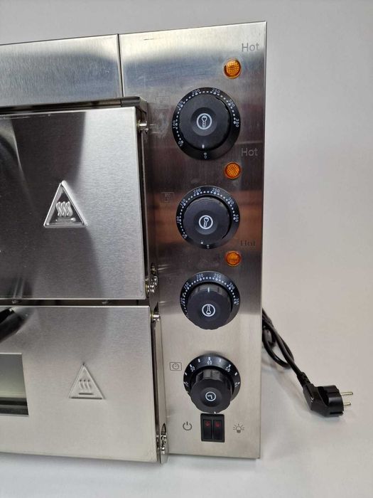 Cuptor Electric Dublu pentru Pizza 40 x 40 cm Otel Inoxidabil