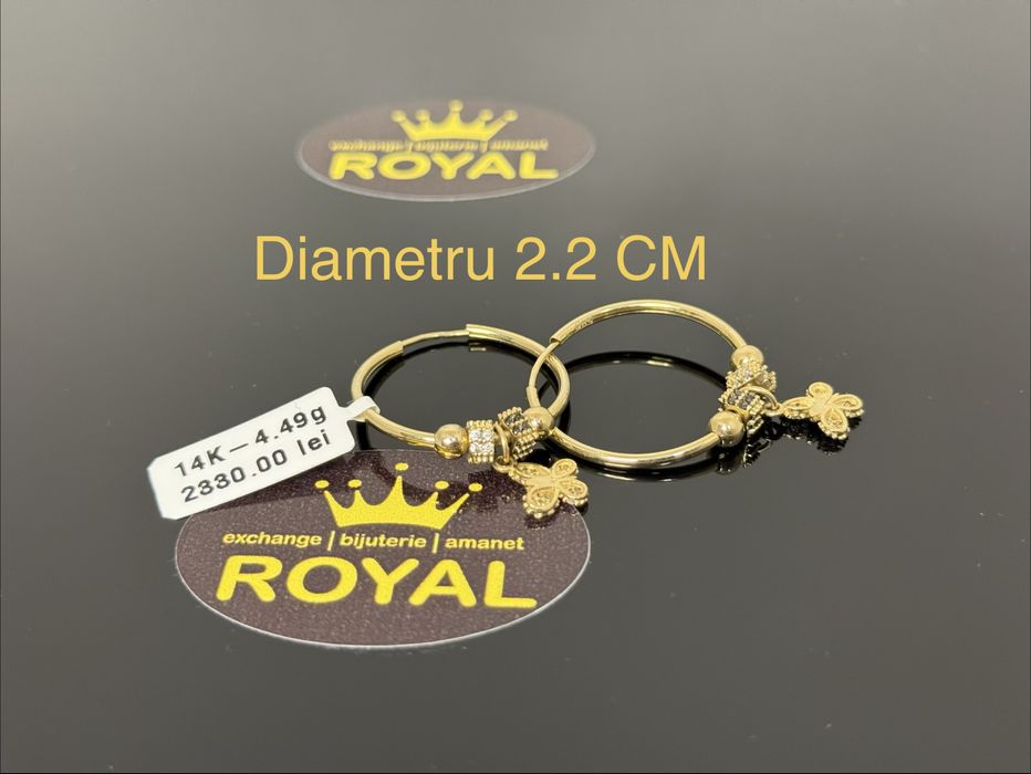 Bijuteria ROYAL : Cercei AUR 14K / 4.49 GR