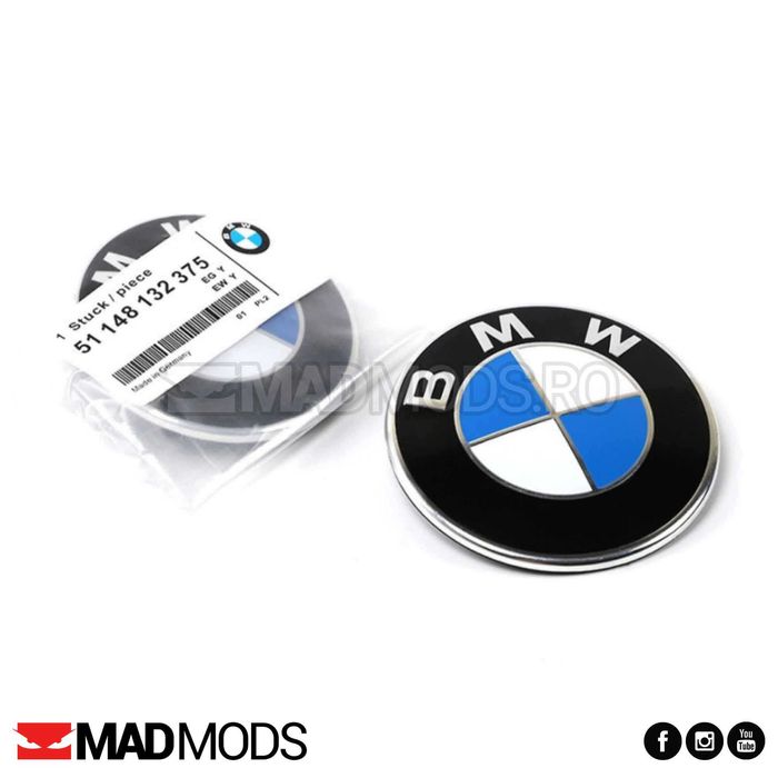 Emblema BMW 82 / 74 / 45mm capota portbagaj seria 1 2 3 4 5 6 7 8 X i