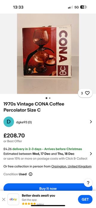 Aparat cafea vintage nou