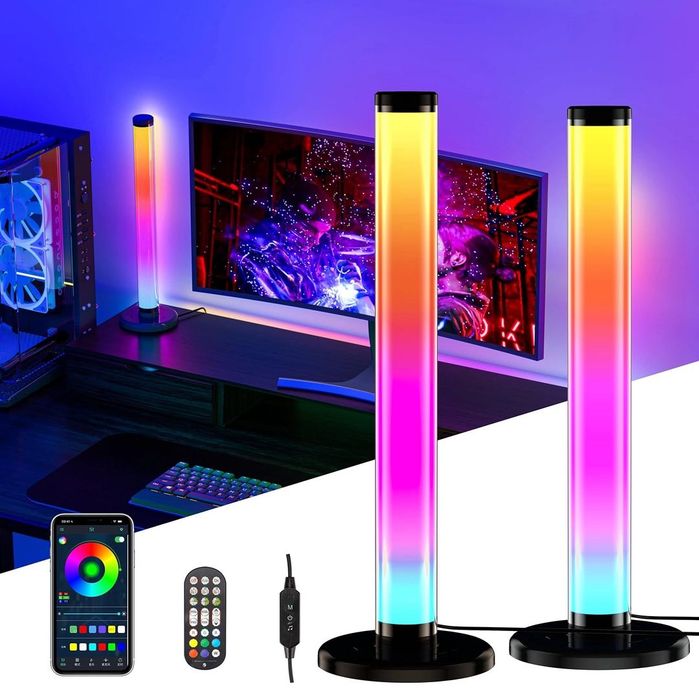 360°Smart RGB 2 броя настолни лампи,тип светлинна лента,височина 42 см LED