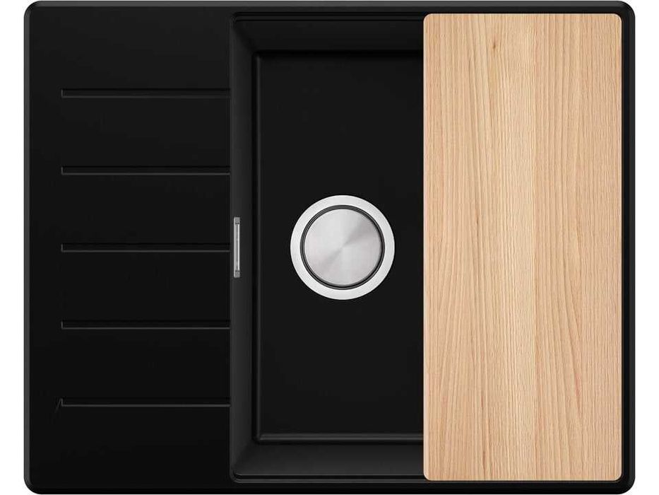 Черна кухненска гранитна мивка Копенхаген 50 Top 620х500