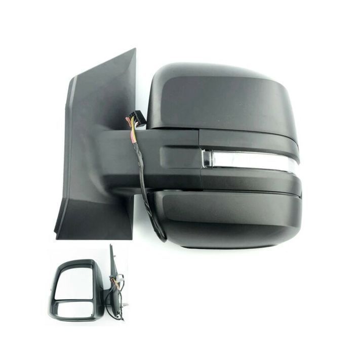 Oglinda usa exterioara VW Crafter, 02.2017-, partea stanga, reglare electrica; carcasa neagra; incalzit; sticla convexa; geam cromat; cu semnalizare