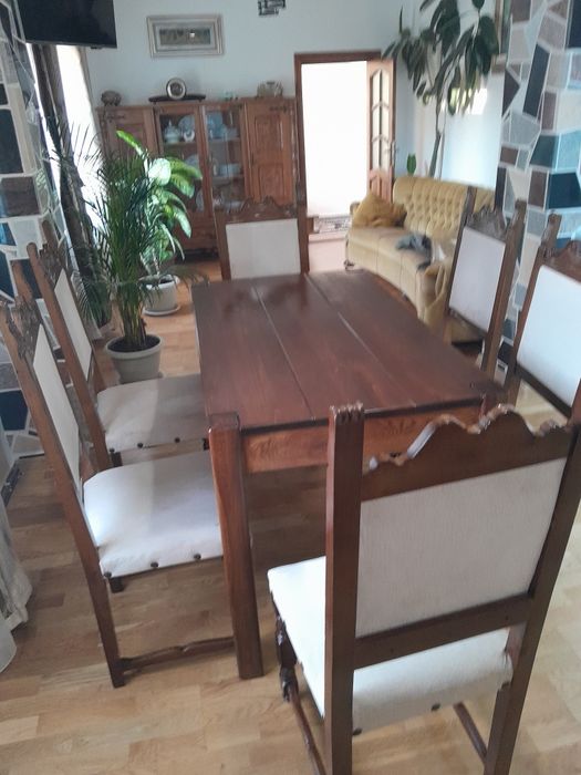 Masa cu 6 scaune lemn masiv