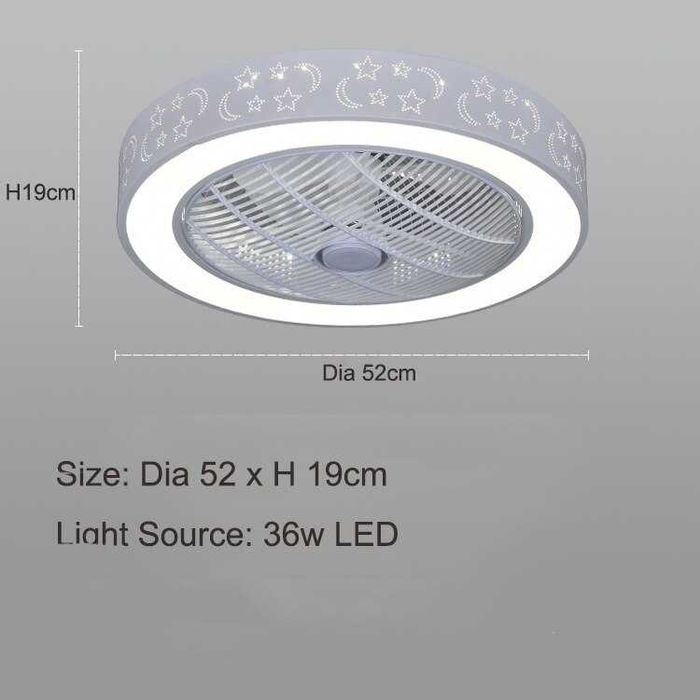 Намален! Полилей Вентилатор за таван  с лед светлина и дистанционно