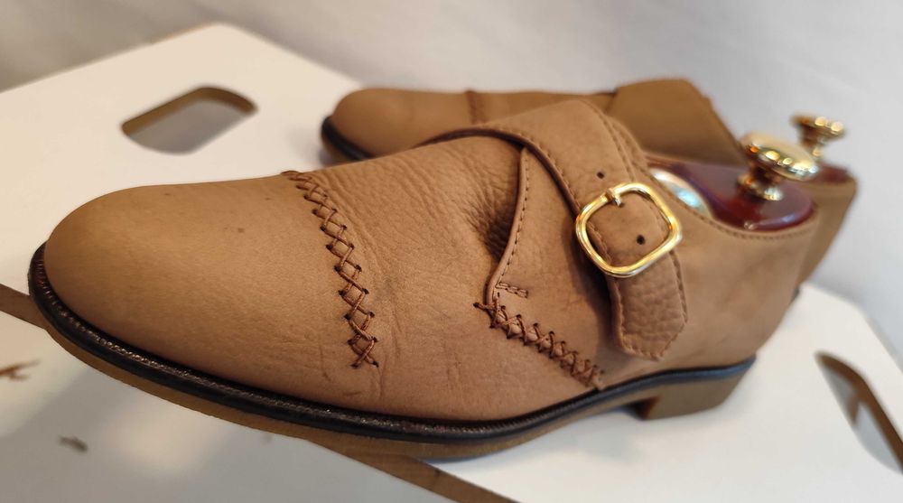 Pantofi single monk 39 premium Yearling piele naturala moale nappa