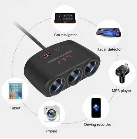 Сплитер за запалка за кола тир и др. 24V , 12 V