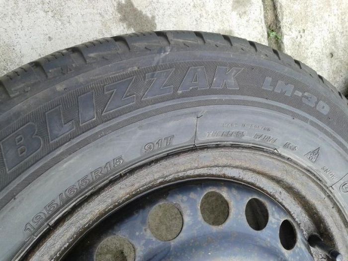 Jante Opel 5x110 R15 anv. iarna Bridgestone 195/65/15 pr. 6,5-7mm 4711