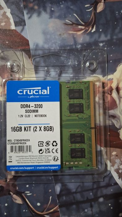 Memorii laptop 2x8gb Crucial