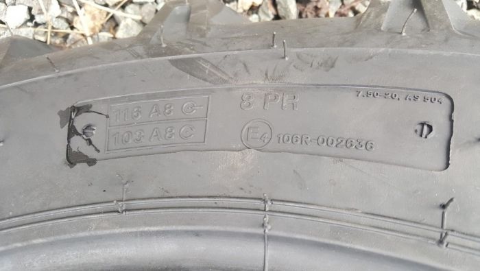 Cauciucuri noi de tractiune 7.50-20 marca BKT fabricate in India 8 PLY