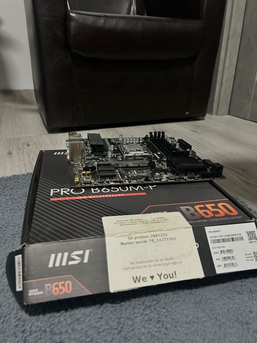 Kit Gaming amd Ryzen 5 7600x+ Placă de bază msiPRO B650M-P ddr5