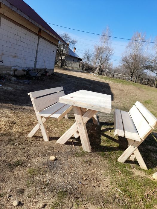 Leagan rustic din lemn masiv