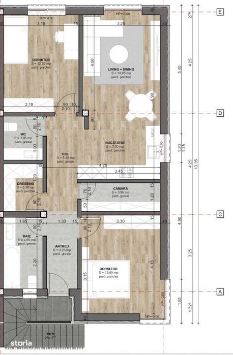 Apartament NOU, 3 camere, parcare,  CURTE, an 2025, Etaj 1, 0% Comisio