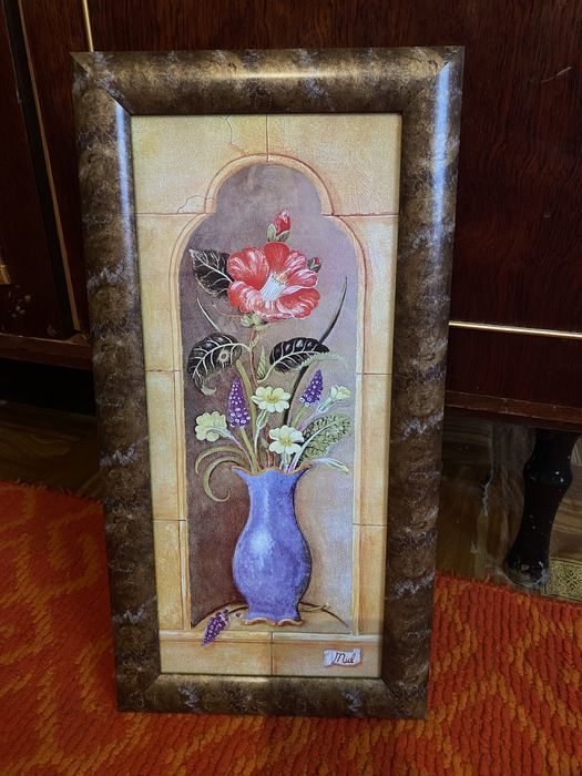 Картинка  с рамкой стеклянный ручной работа