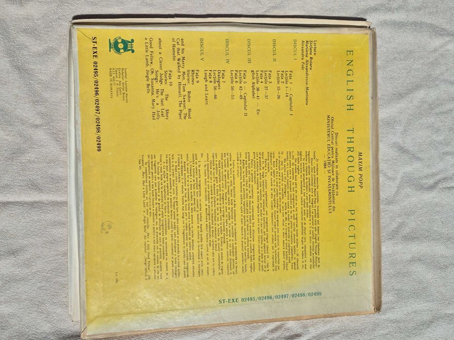 Colectie/Set 5 discuri vinil Electrecord Cursuri de limba Engleza Maxim Popp / 1984