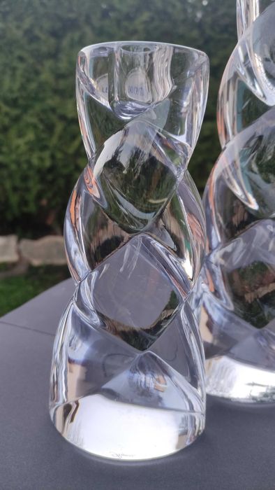 Rogaska Словения два масивни свещника от оловен кристал 1930 г