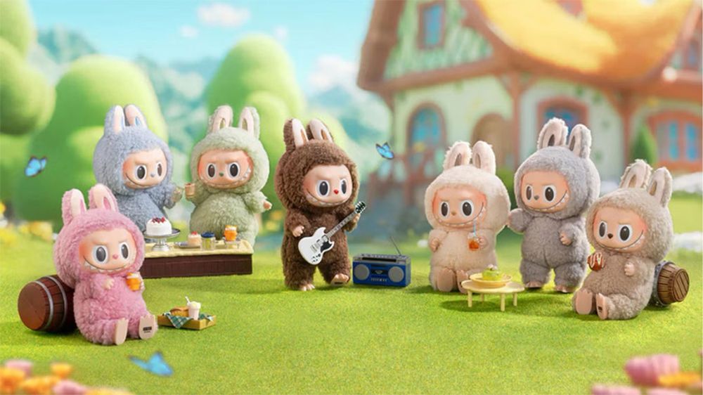 Сребърни  детски обици Labubu