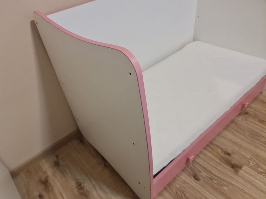 Бебешка кошара LORELLI Dream 60/120 бяло-розова с Матрак Детско Лего