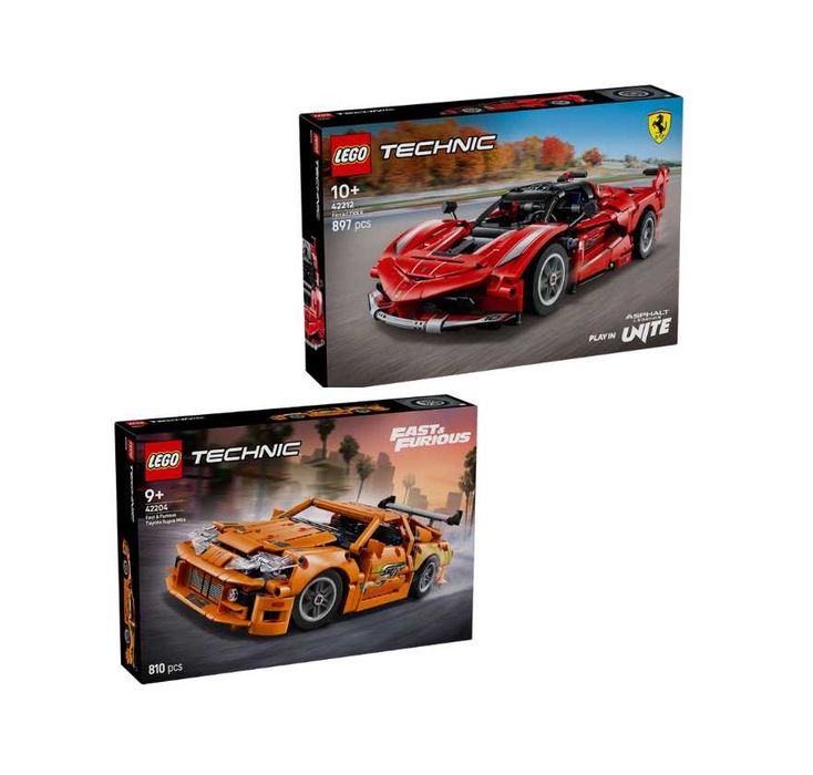 LEGO Technic: 42212 - Ferrari FXX K, 42204 - Fast and Furious Toyota Supra MK4