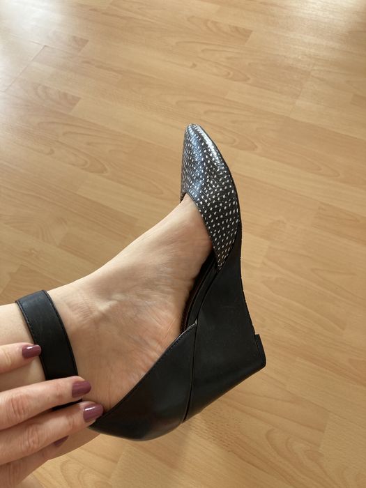 Pantofi negri, piele naturala, talpa ortopedica, comozi, masura 40