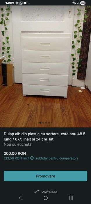 Dulap din plastic potrivit pt baie orice alta incapere pentru depozita
