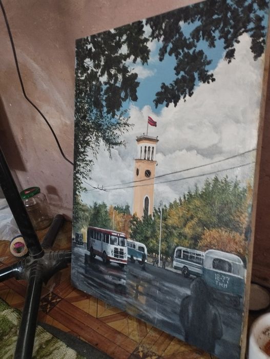 Картина маслом Ташкент 70 ые