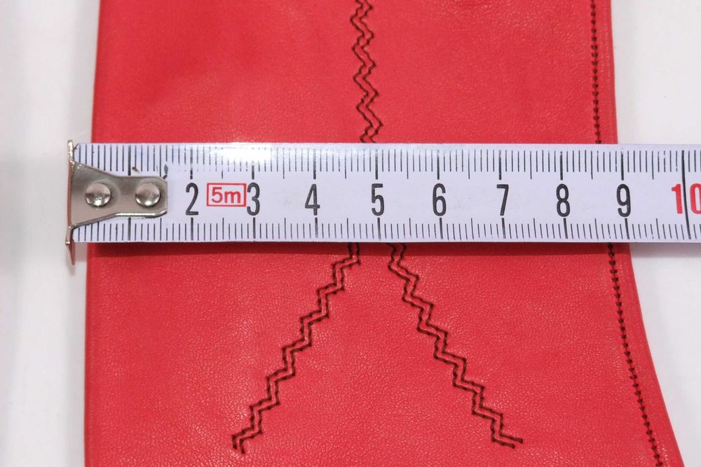 MANUSI dama, elegante, piele naturala fina, rosu-piersica, ABSOLUT NOI