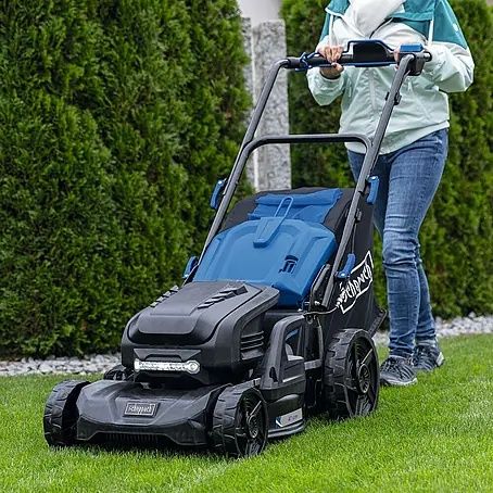 Masina de tuns gazon scheppach pa acumulator 80 v  16 amperi