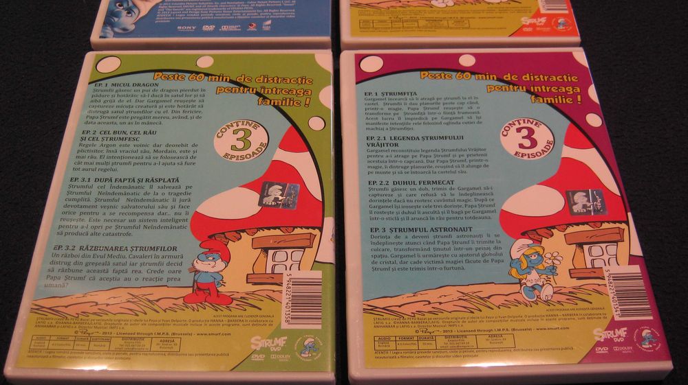Lot 4 DVD,desene animate,STRUMFII-include si filmul/5 ore total.