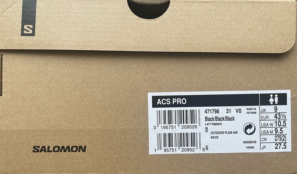 Salomon ACS Pro Black 43 1/3, 47 1/3