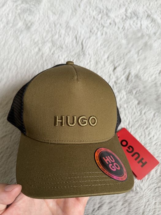 Hugo Marsel trucker sapca unisex culoare kaki cu plasa si logo brodat marime universala noua originala
