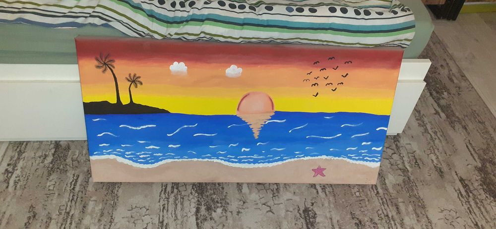 Tablou 100/50, Soare odihnindu-se in mare