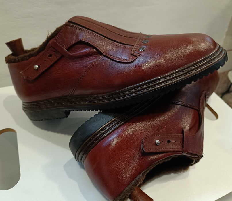 Pantofi monk casual 40.5 41 Rohde imblaniti piele naturala moale