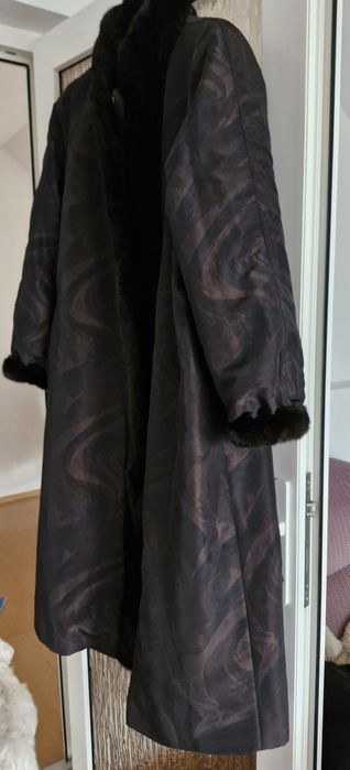 Palton din blana naturala reversibil, M