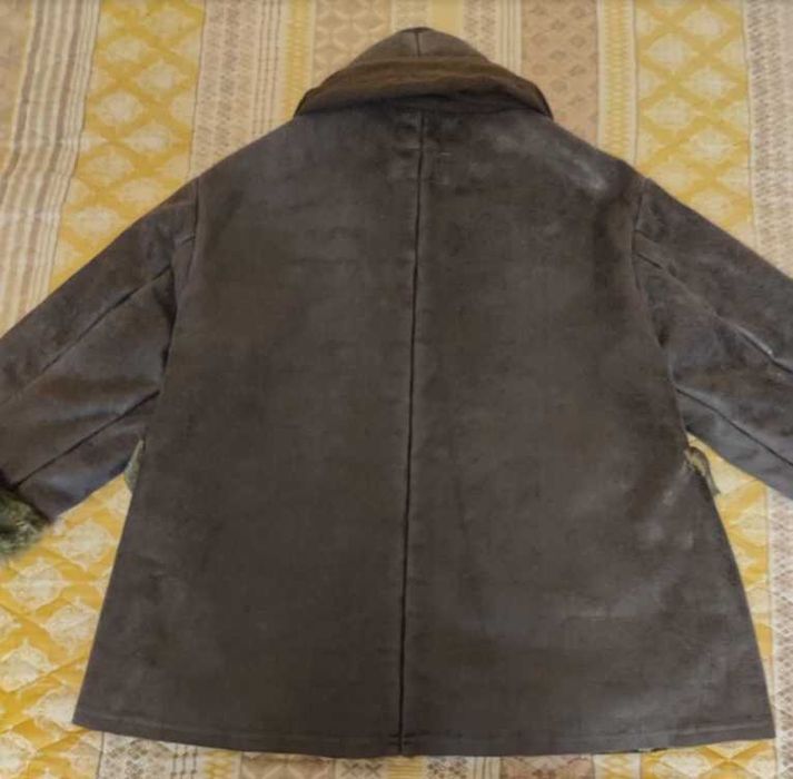 Късо палтенце с 3/4 ръкав-кожа