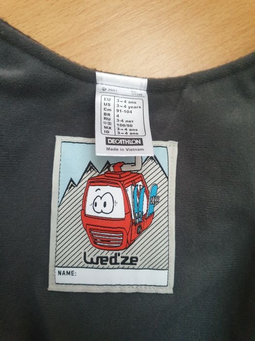 Set panatloni de ski Decathlon Wedze copii cu manusi 3-4ani 91-104