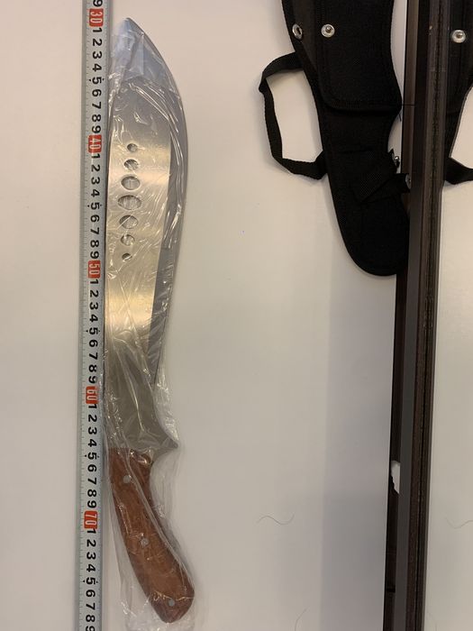 Cutit maceta teaca lemn cu husa protectie cadou