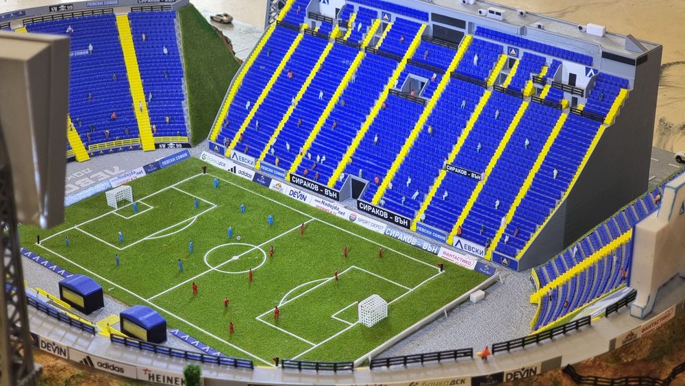 Ръчно изработен макет на стадиона Георги Аспарухов (Герена)