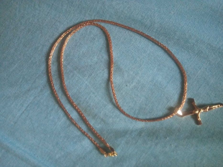 24К Позлатено колие с плетен шнур GIOD-PLATED NECKLACE