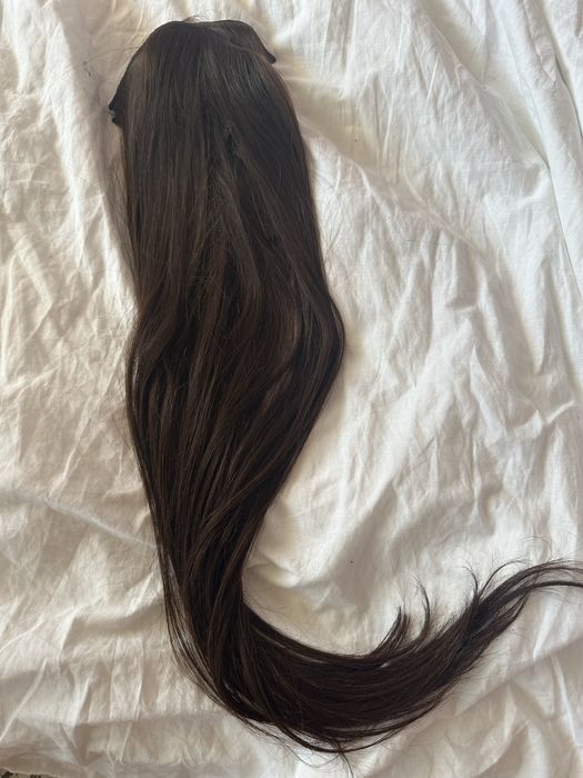 Естествена коса тъмно кестенява цвят шоколад