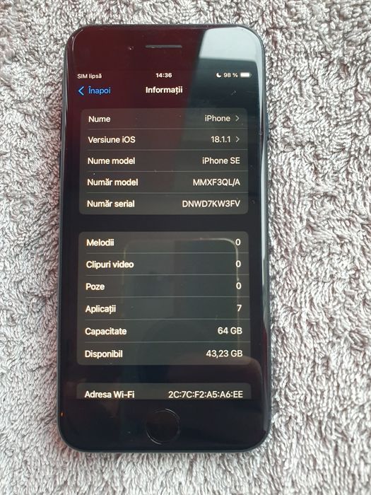 iPhone SE 64GB gen3 fab 2024