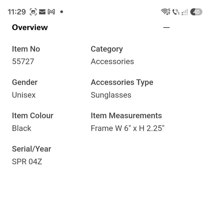 Prada SPR 04Z Spare Parts