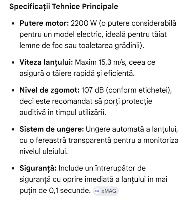 Drujbă electrică Parkside PKS 2200 A1