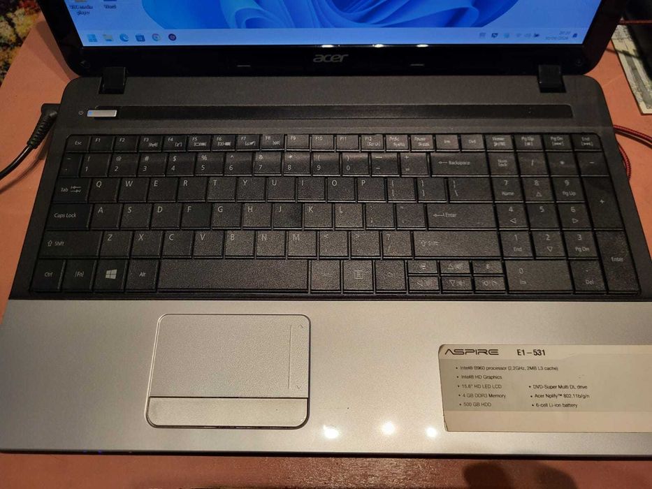 Acer Aspire E1-531 15.6" CPU Intel Pentium B960 2.2GHz 8Gb Dual DDR3 SSD 256Gb SATA