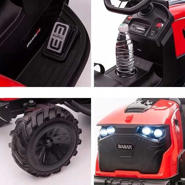 Tractor excavator electric pt copii cu remorca Autokids (2068) Verde